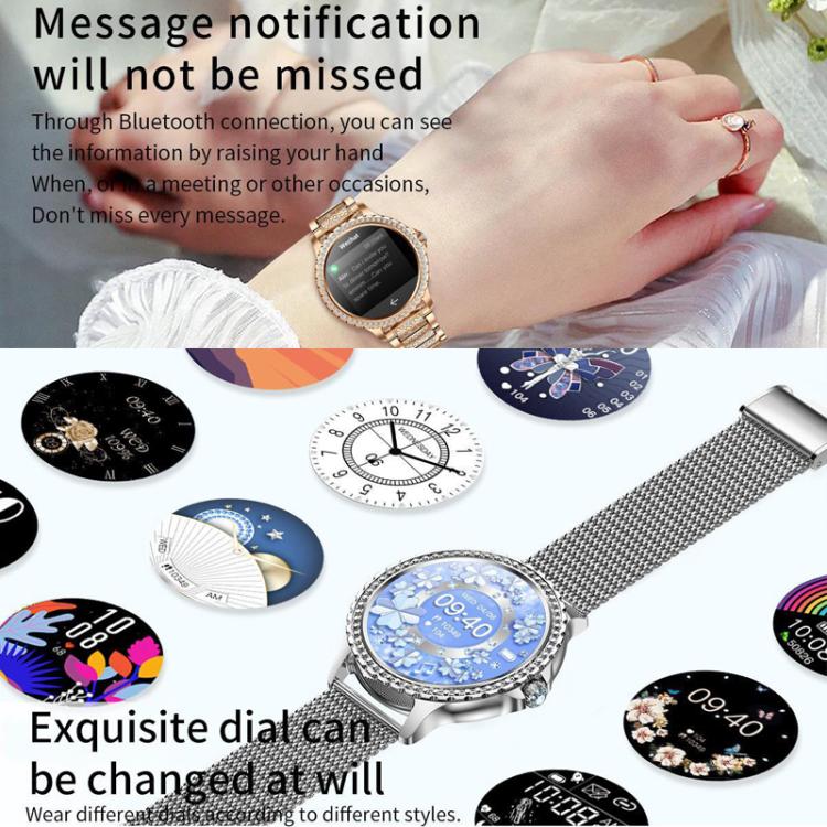 Bluetooth Calling AI Voice Assistant Life Waterproof Sports Smartwatch, Black Silicone Strap, Gold Pink Silicone Strap, Silver Gray Silicone Strap, Gold Rough Steel Strap+Pink Silicone Strap, Silver Rough Steel Strap+Gray Silicone Strap����������������...