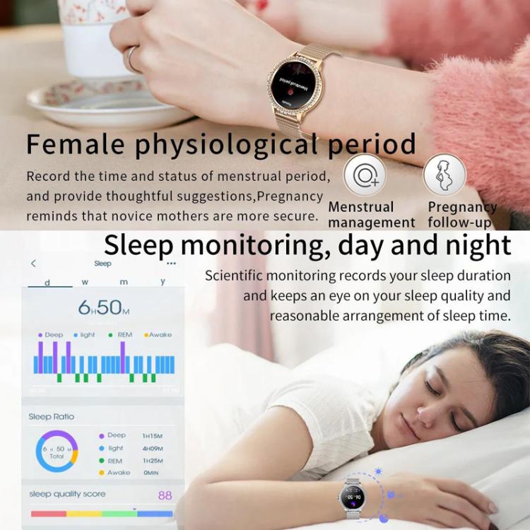 Bluetooth Calling AI Voice Assistant Life Waterproof Sports Smartwatch, Black Silicone Strap, Gold Pink Silicone Strap, Silver Gray Silicone Strap, Gold Rough Steel Strap+Pink Silicone Strap, Silver Rough Steel Strap+Gray Silicone Strap����������������...