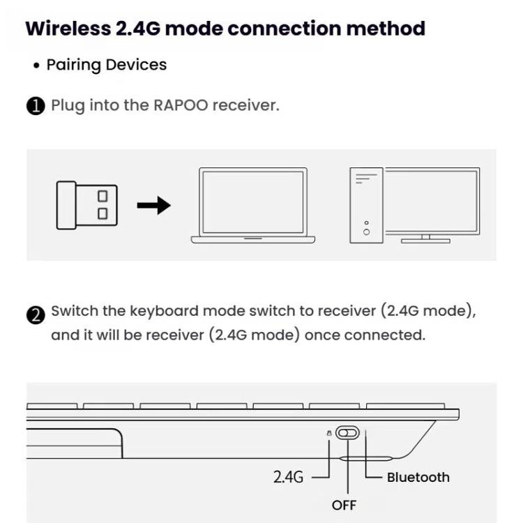 Rapoo E9000G Wireless Bluetooth Keyboard Computer Laptop Cell Phone Keyboard