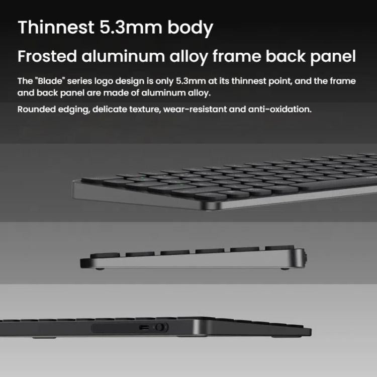 Rapoo E9050L Tri-mode Bluetooth Wireless Keyboard Silent Laptop Keyboard