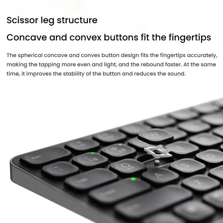 Rapoo E9050L Tri-mode Bluetooth Wireless Keyboard Silent Laptop Keyboard