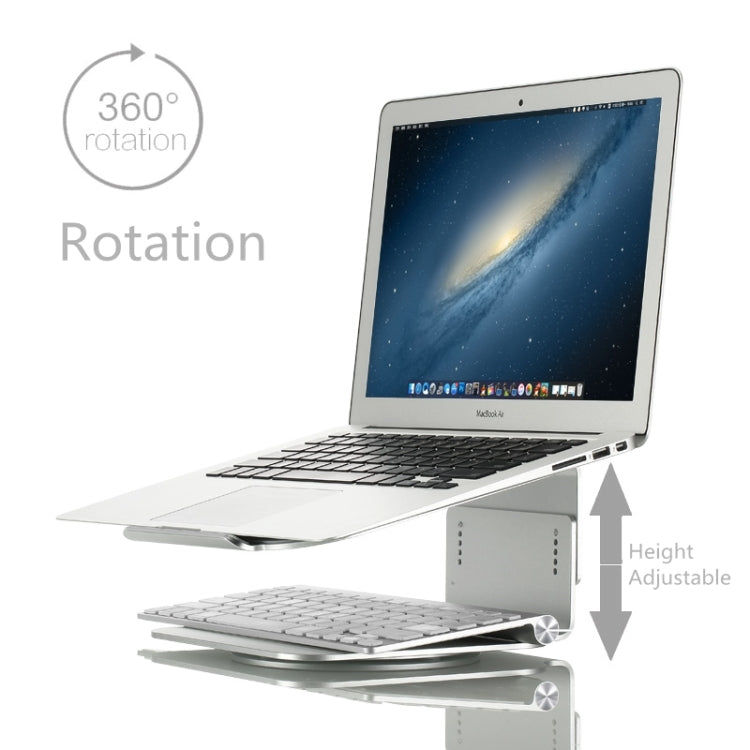 Height Adjustable Aluminum Alloy Laptop Cooling Stand 360 Rotation Ergonomic 10-17 inch Notebook Holder for MacBook Air Pro, 360 Rotation