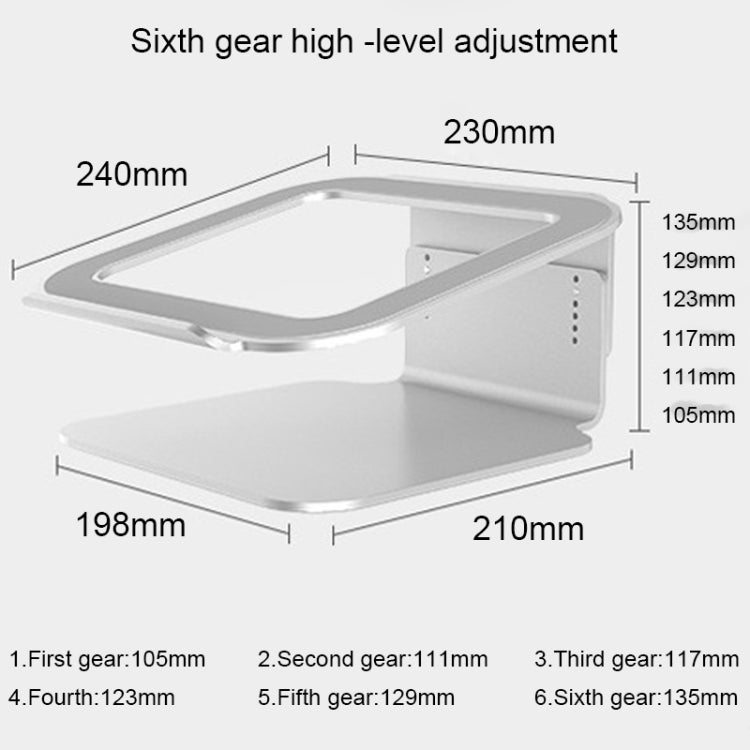 Height Adjustable Aluminum Alloy Laptop Cooling Stand 360 Rotation Ergonomic 10-17 inch Notebook Holder for MacBook Air Pro, 360 Rotation