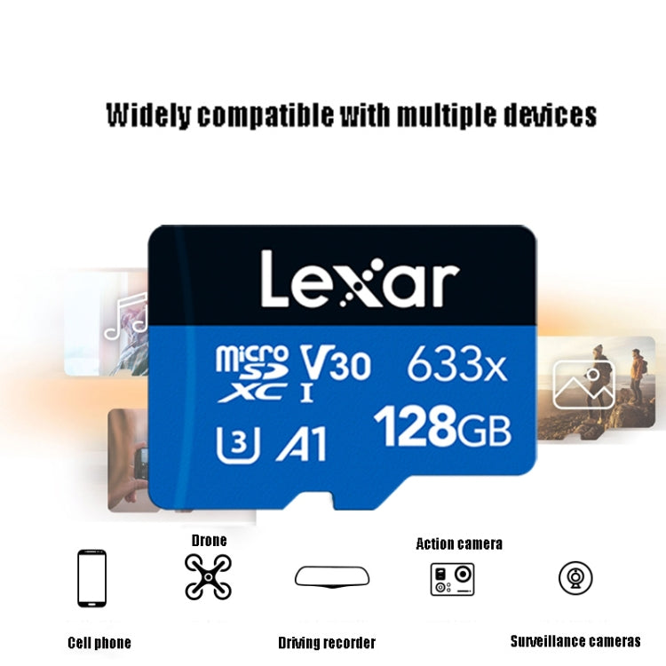 Lexar 633x 128GB  High-speed Driving Recorder Dedicated TF Card Mobile Phone Memory Card, 128GB