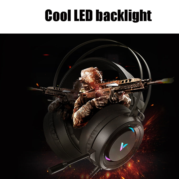 Rapoo VH500C Desktop Computer 7.1 Channel RGB Luminous Game Headset with Short Microphone, Cable Length: 2.2m, with Short Microphone