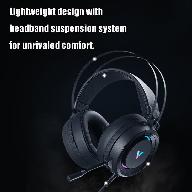 Rapoo VH500C Desktop Computer 7.1 Channel RGB Luminous Game Headset with Short Microphone, Cable Length: 2.2m, with Short Microphone