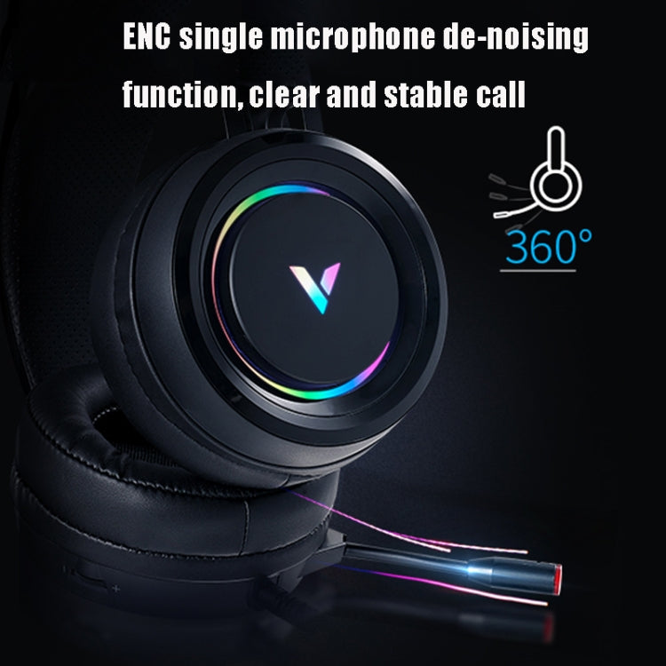 Rapoo VH500C Desktop Computer 7.1 Channel RGB Luminous Game Headset with Short Microphone, Cable Length: 2.2m, with Short Microphone