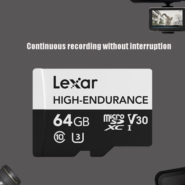 Lexar MicroSDHC 64GB High-endurance Memory Card Driving Recorder Security Monitoring TF Card Video Card, 64GB