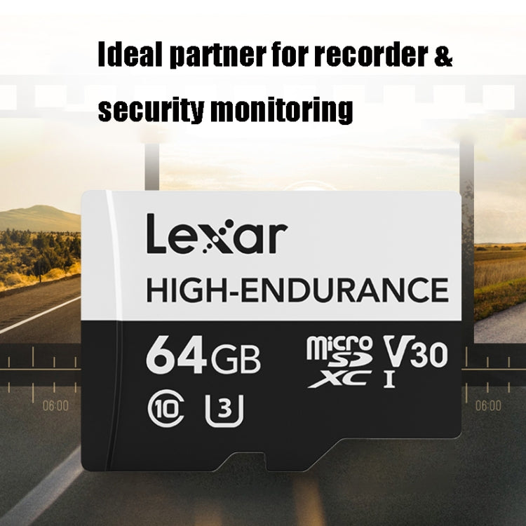 Lexar MicroSDHC 64GB High-endurance Memory Card Driving Recorder Security Monitoring TF Card Video Card, 64GB