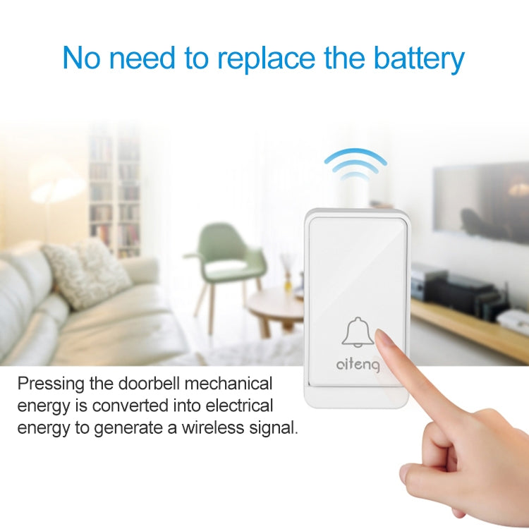 AITENG V026J Wireless Batteryless WIFI Doorbell, EU Plug, WD0045A, WD0045B, WD0045C