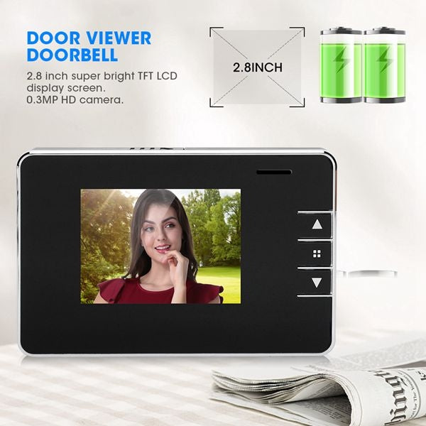 2.8Y 2.8 inch Screen 0.3MP Security Camera Peephole Viewer Digital Peephole Door Bell, 2.8Y