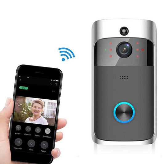 M4 720P Smart WIFI Ultra Low Power Video PIR Visual Doorbell with 3 Battery Slots,Support Mobile Phone Remote Monitoring & Night Vision & 166 Degree Wide-angle Camera Lens