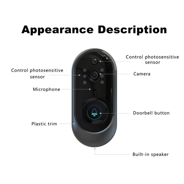 M108 720P 6400mAh Smart WIFI Video Visual Doorbell,Support Phone Remote Monitoring & Real-time Voice Intercom, M108