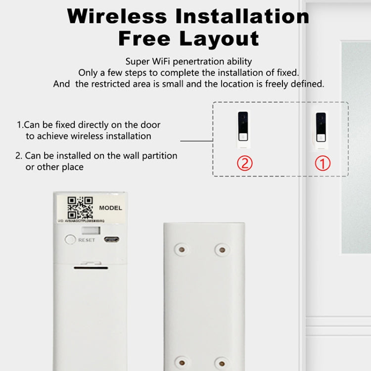 M200B WiFi Intelligent Square Button Video Doorbell, Support Infrared Motion Detection & Adaptive Rate & Two-way Intercom & Remote / PIR Wakeup, M200B