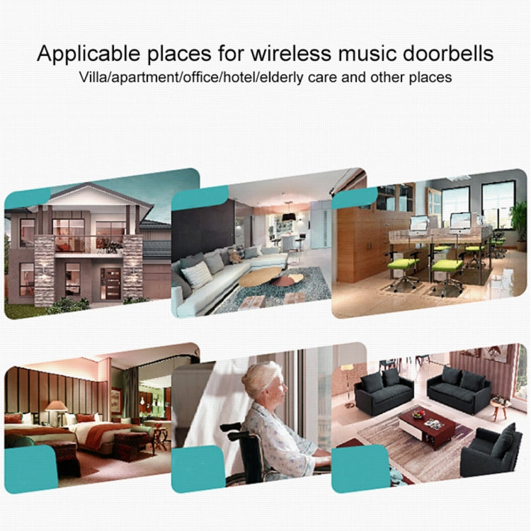 VOYE V015F Home Music Remote Control Wireless Doorbell with 38 Polyphony Sounds, V015F