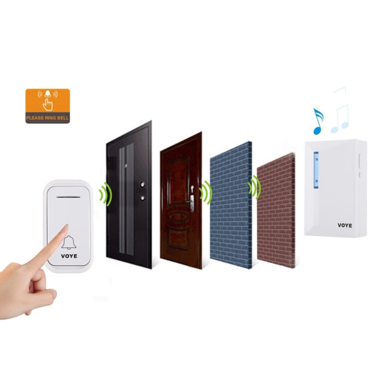 VOYE V015F Home Music Remote Control Wireless Doorbell with 38 Polyphony Sounds, V015F