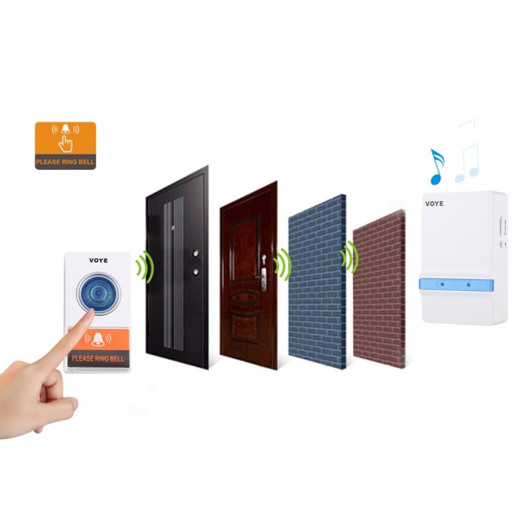 VOYE V012A Home Music Remote Control Wireless Doorbell with 38 Polyphony Sounds, V012A