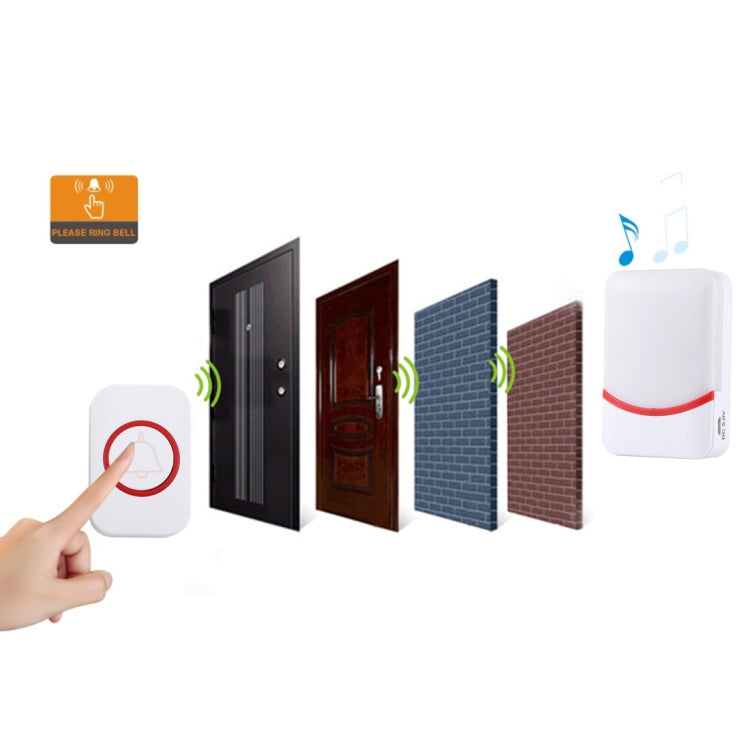 CMF1188 Home Music Remote Control Wireless Doorbell with 38 Ringtones & Colorful Flashing Lights + Ringtones / Ringtones / Colorful Flashing Lights 3-Modes