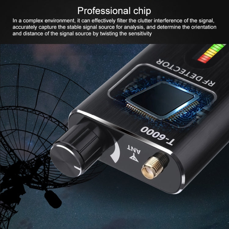 T-6000 GPS Signal Lens RF Tracker WiFi GSM Bug Detector, T-6000 Black, T-6000 Gold