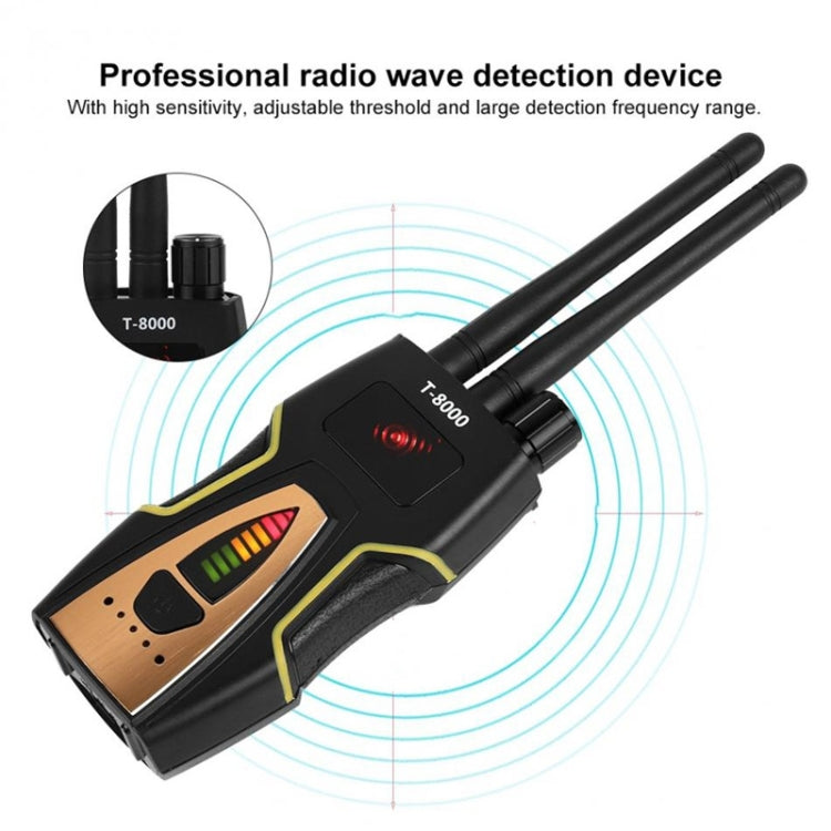 T-8000 RF Signal Detector GSM Audio Finder GPS Scan Detector, T-8000 Gold, T-8000 Silver