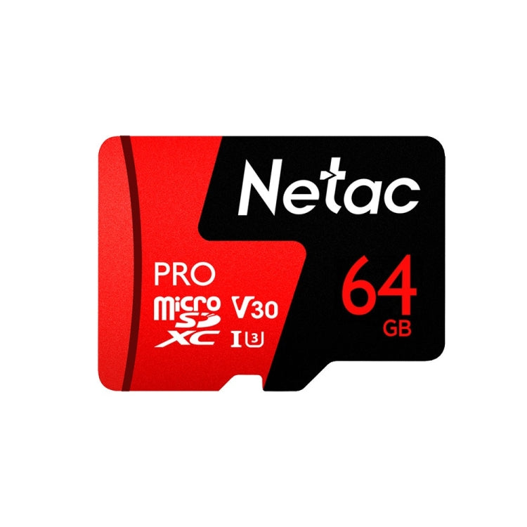 Netac P500 PRO 64GB U3 Speed Level Automobile Data Recorder Monitor Camera Memory Card TF Card, 64GB